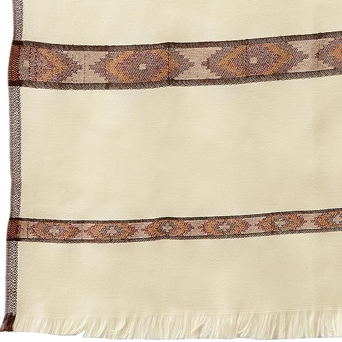 Weavers Villa Meditation Shawl/Wrap, Oversize Scarf or Stole. Unisex - color: White