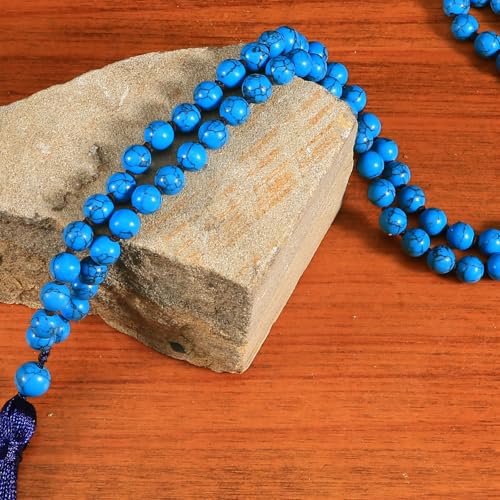 Turquoise Heart Chakra Mala Necklace, Meditation Energized Handmade 108 Buddhist Prayer Beads,Reiki Spiritual Healing Energy Necklace,Unconditional Love Abundance Forgiveness Trust Compassion Child birth,Monther's Day BirthdayGift for Women - color: Red
