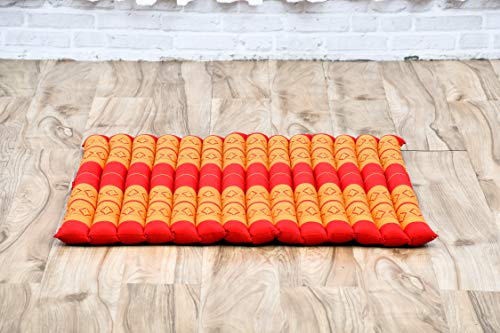 Leewadee Zabuton Seating Cushion – Square Floor Seat for Meditation Exercises, Light Yoga Mat Filled with Kapok - color: Sf02 - Orange