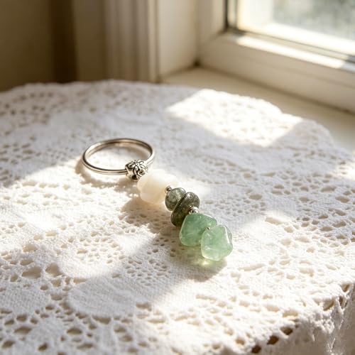 Healing Crystal Keychain Gift for New Beginnings Calming Anxiety Luck Protection Natural Gemstone Keychain for Women - color: For Your Next Chapter