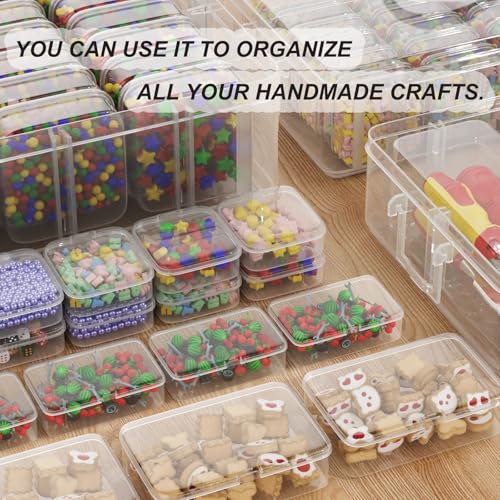 Bead Organizer Box, 84 Pcs Small Plastic Containers with Lids, 4-Tier Stackable Storage Box, Clear Organizers for Jewelry Toys Craft Storage - style: 4 Tier coffret