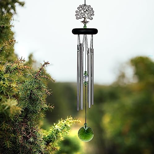 Woodstock Chimes Signature Collection, Crystal Tree of Life Chime, 19'' Decor Designs Wind Chimes for Outdoor, Patio, Home or Garden Décor (WFTE)