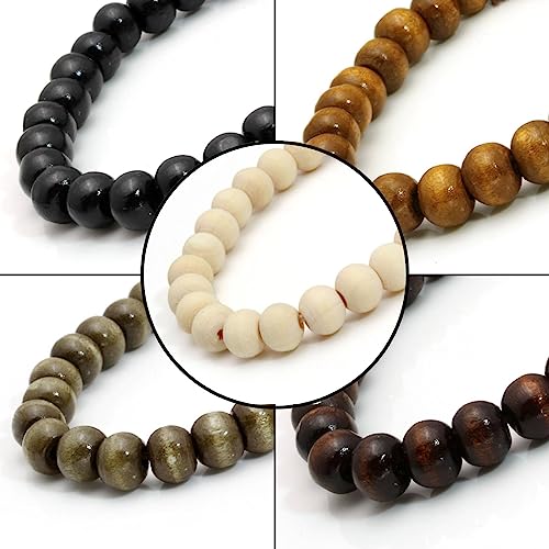 MILAKOO 5 Pcs Wooden Beaded Bracelet Bangle for Men and Women Elastic - style: Black Cross