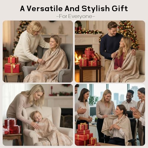 Travel Blanket Airplane - Ultra Soft & Lightweight Knit Design Compact Airplane Blanket,53x72 Inch,Stylish Travel Shawl Wraps for Flights,Office,Home Use,Travel Essentials & Gifts
