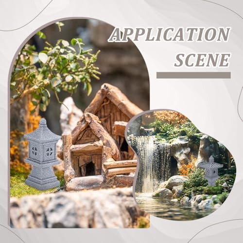 WEBEEDY 6 Styles Mini Sandstone Pagoda Lantern Statues Zen Garden Stone Decor Japanese Miniature Garden Decor for Home Office Terrarium Aquarium Outdoor Meditation Christmas Decoration