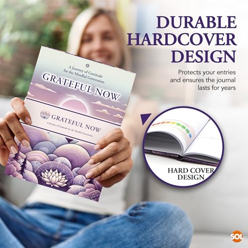SOL A4 Gratitude Journal - Daily Self-Care Diary for Women & Men - Positivity & Mindfulness Journal for Mental Health & Wellness - Happiness Therapy Journal for Reflection & Growth