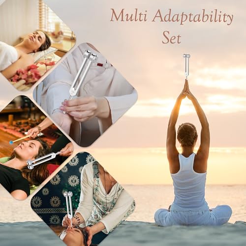 128 Hz Weighted Tuning Fork, Aluminum Alloy Sound Healing Tool for Yoga Meditation Relaxation, C128 Frequency with Silicone Hammer, Storage Bag, Cleaning Cloth - size: 128hz