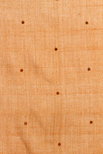 Exotic India Shawl from Kutch with Embroidered Mirrors - Pure Wool - color: Peach