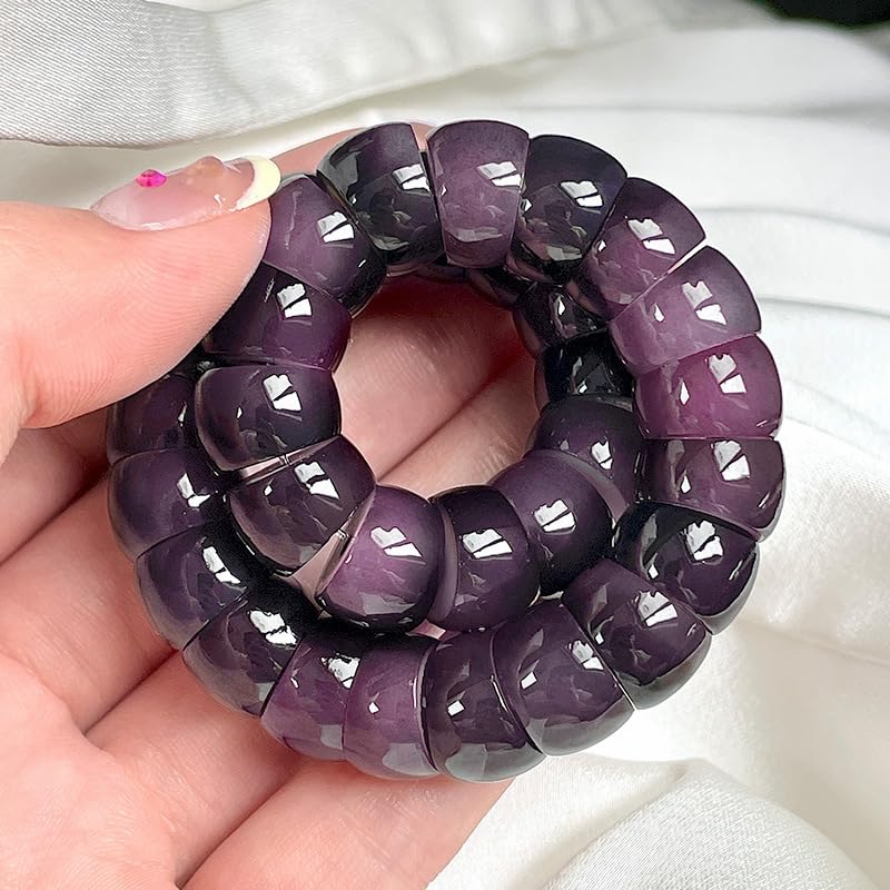 MUDI Bracelet For Women, Bodhi Seed Beads Bracelets Fidget Healing Energy Protection Stretch to My Man Jewelry Gift - color: Oval Red