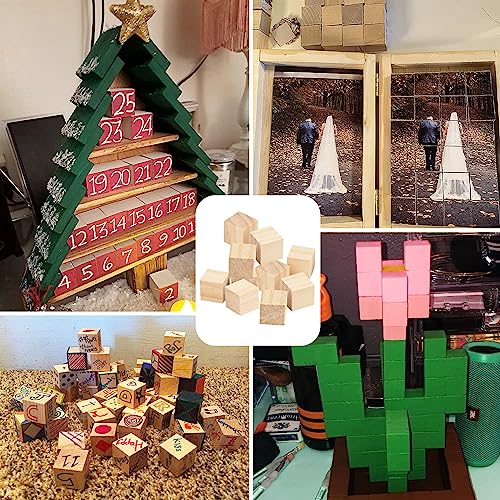 700 Packs Wooden Blocks for Crafts, 0.8 Inch Pine Wood Cubes, Wooden Cubes for Paint, Stamp, Decorate, DIY Projects and Personalized Gifts,by GNIEMCKIN. - size: 700 Packs 0.8 Inch