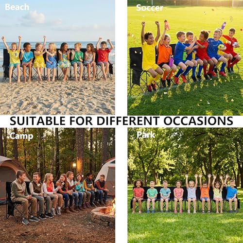 Yaheetech 6-seat/8-seat Portable Folding Sideline Bench with Back Rest and Carrying Bag for Team sports,Soccer,Camping,Parties,Outdoor Activities