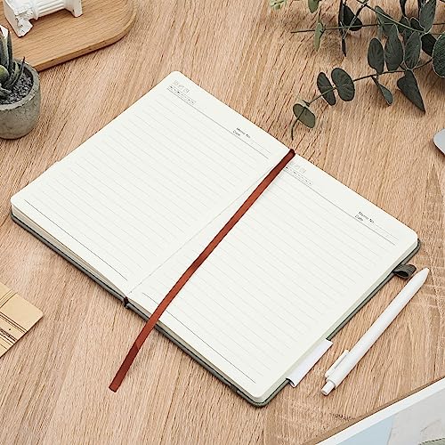 CAGIE Lined Journal Notebook for Work, 196 Pages, Medium 5.7" x 8.3", Hardcover Notebook Journal with Pen Loop, (Turquoise Ruled), Gifts - color: 02 Turquoise