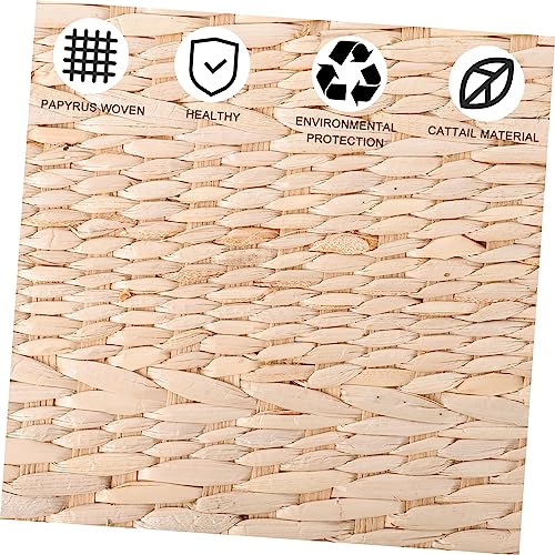 1pc Hand-Made Woven Meditation Cushion Square Straw Mat for Yoga and Home Use Comfortable Floor Pillow for Living Room Bedroom and Office Diameter Thick