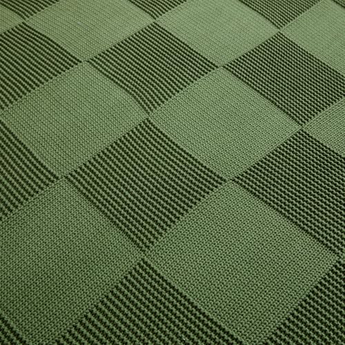 Longhui bedding 100% Cotton Chunky Cable Knit Throw Blanket for Sofa Couch Bed Baby Nursery, Farmhouse Chessboard Grid Woven Blanket with Bonus Laundering Bag, 51 x 63 Inches, Olive Green - color: Olive Green, size: 51” x 63”