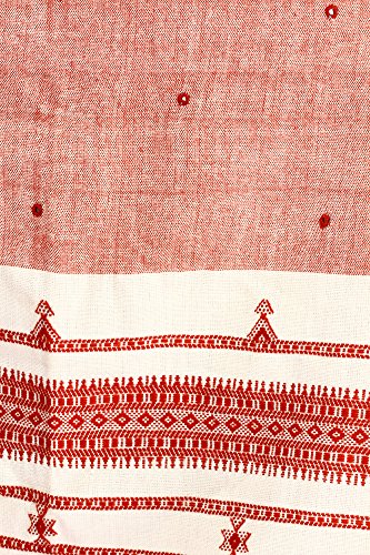 Exotic India Shawl from Kutch with Embroidered Mirrors - Pure Wool - color: Ash Rose