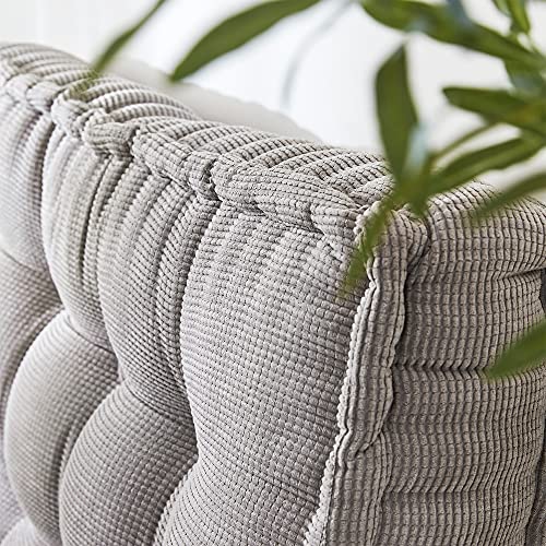 DormCo Rainha - Ultra Thick Tufted Floor Pillow - Gray - color: Gray