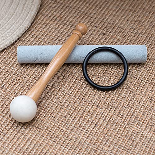 Leize Lotus Design Quartz Crystal Singing Bowl C Note Root Chakra White 8" with Heavy Duty Carrying Case Suede Striker - color: lotus design, size: 8" C Note