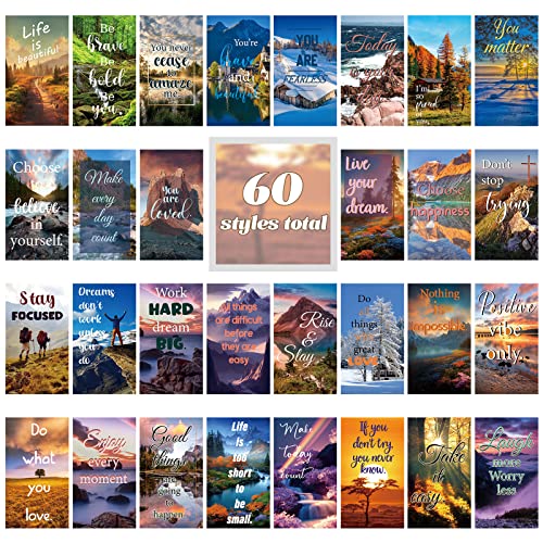 Jinei 300 Inspirational Affirmation Cards Bulk Daily Positive Motivational Gifts Cards Small Mini Encouragement Quotes for Women Coworker Team(Scenery Style) - style: Scenery Style