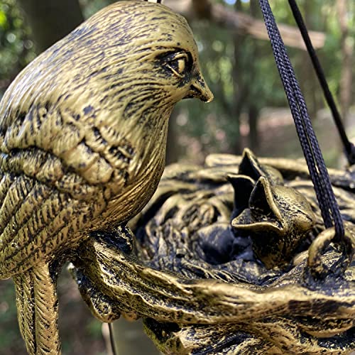 Bird Nest Wind Chime, Bird Bells Chimes with 12 Wind Bells for Glory Mother’s Love Gift, Garden Backyard Church Hanging Decor, Bronze