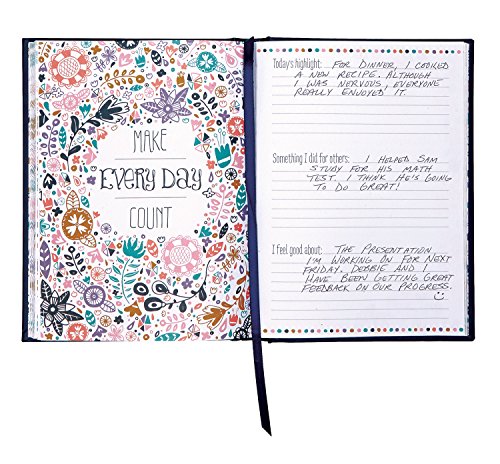 C.R. Gibson Quiet Moments Guided Journal, 224 Pages Printed With Satin Ribbon Marker, Measures 6.25" x 8.25" - Make Every Day Count - color: Make Everyday Count
