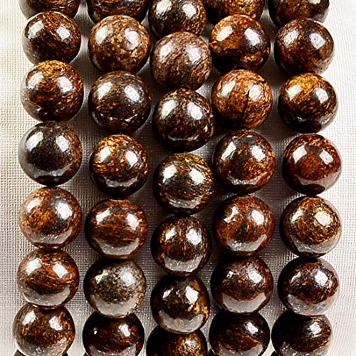 MASSIVE BEADS Natural Healing Power Gemstone Crystal Beads Unisex Adjustable Macrame Bracelets - color: Bronzite, size: 8mm