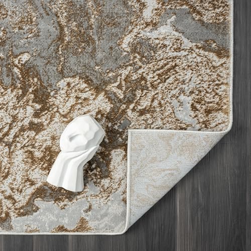 LUXE WEAVERS Marble Swirl Abstract Area Rug, Gray 2x7 - color: Grey, size: 2' x 7' (Rectangular)