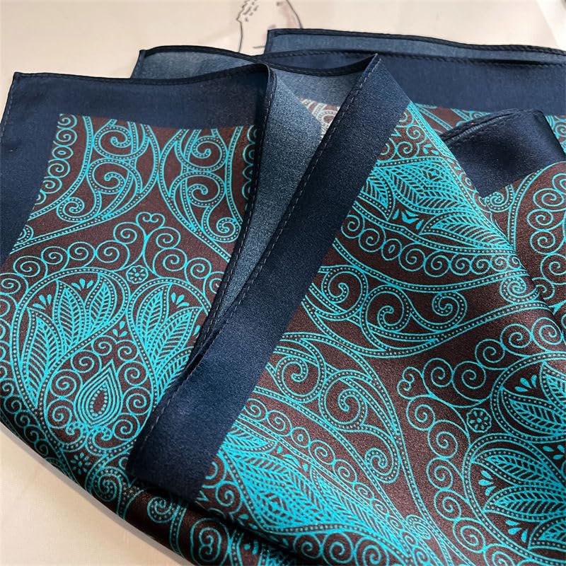 100% Mulberry Silk Neck Scarf - 21'' x 21'' Lightweight Neckerchief - Women Men Small Square Digital Printed Scarves - color: Green Graffiti