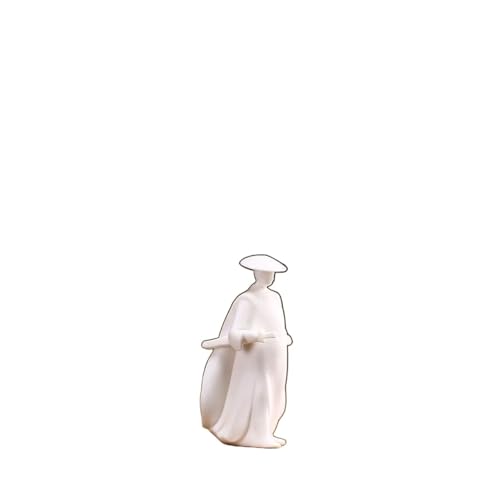 Room Decor White Jade Ceramics Zen Meditation Buddhism Minimalist Statue Figurine Sculptures Home(Swordman) - color: Swordman
