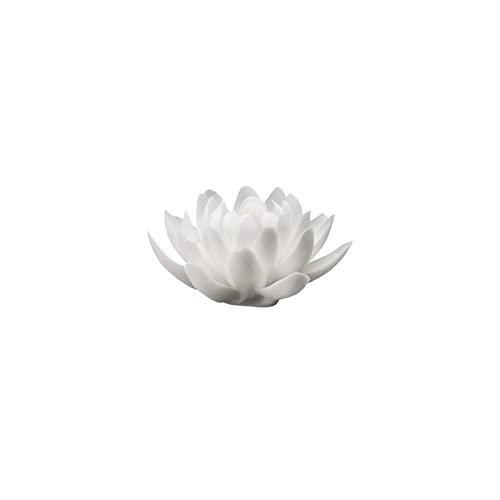 Table Desktop Decor Plant Statue Ornaments White Lotus Ceramic Sculpture Decorations Villa Study Tea Room Decorative Crafts Home Desktop Decors Statue Ornament (Size : CH) - size: Small