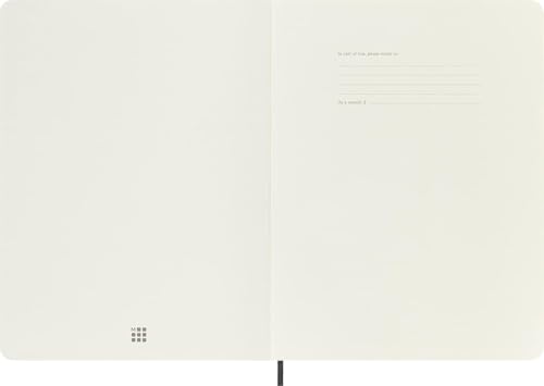 Moleskine Classic Notebook, Soft Cover, XL (7.5" x 9.5") Plain/Blank, Black, 192 Pages