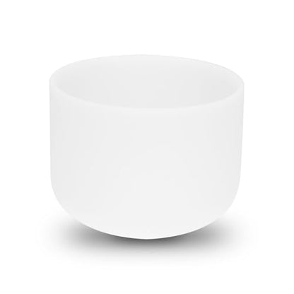 Crystal Struck Bowl 8in White, Clear Sound Resonate with Healing Power, Meditation Tool for Mental (Note C)