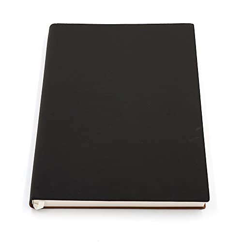 Large Thick Journal Notebook, Blank Papers, A4 8.4x11.4 inches, 416 Pages, Soft Faux Leather Cover Sketchbook for Writing Drawing (Black, Plain) - color: Black, Plain, 416Pages