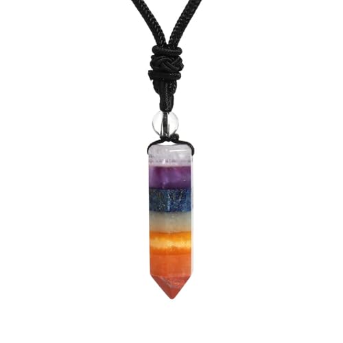7 Chakra Necklace - Healing Stones Jewelry, Energy Balance & Energy Absorbing Necklace for Adults, Meaningful Chakra Gifts