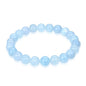 Adabele 1pc Natural Stretch Gemstone Bracelet 8mm (0.31") Bead 7 Inch to 8.5 inch Healing Crystal Energy Quartz Chakra Jewelry Women Unisex Birthday Gift - color: Aquamarine quartz, size: 8 inch