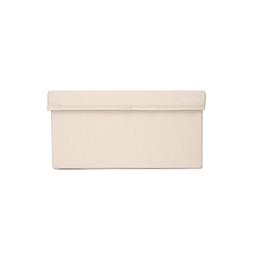 Foldable Storage Bins with Lids Cotton Canvas Rectangular Storage Box Ideal for Organization Lightweight and Durable (S) - size: ‎13.77x 11.02 x 7.08"