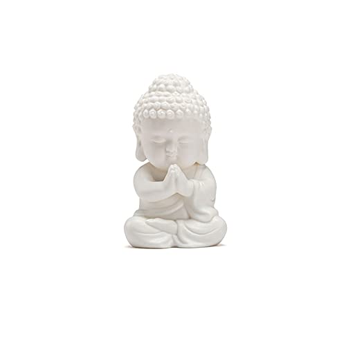 UNNS Desktop Figurines Modern White Porcelain Creative Small Buddha Desktop Decoration Living Room Office Zen Decoration Meditation Decoration Home Decor Statues (Color : A)