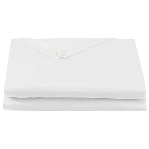 FULI 100% Cotton Zippered Futon Cover, Japanese Futon Mattress Cover, Shikibuton, Made in Japan (Full, Pure White) - color: Pure White, size: Full