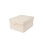 Foldable Storage Bins with Lids Cotton Canvas Rectangular Storage Box Ideal for Organization Lightweight and Durable (S) - size: ‎13.77x 11.02 x 7.08"