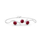 Angara - Women's Chain Bracelet in 14K Solid Gold/Platinum | Tree Branch Bracelet for Anniversary, Wedding, Birthday Gift | Round Sapphire | Ruby | Emerald | Diamond - size: 6 mm