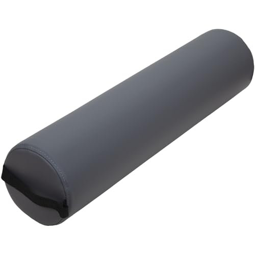ForPro Full Round Bolster Pillow, Cool Grey, Oil and Stain-Resistant, for Massage and Yoga, 6” R x 26” L - color: Cool Grey