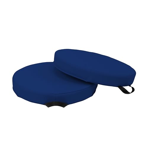 Kids 15 inch Round Floor Cushions with Handles 2-Piece Set; Modern Flexible Seating, 2 inch Thick Soft Foam Pads Ideal for Reading Corners, Children's Playrooms, Family and Media Rooms - Eclipse - color: Eclipse
