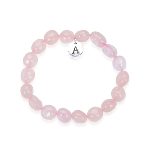 Adabele 1pc Natural Stretch Gemstone Bracelet 7mm-10mm Free Form Bead 7 Inch 7.5 Inch Healing Crystal Engergy Quartz Chakra Jewelry Women Birthday Gift - color: Grade A Rose Quartz, size: 7 Inch (bead size 7-10mm)