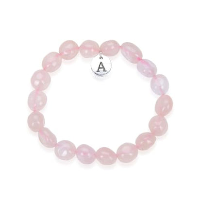Adabele 1pc Natural Stretch Gemstone Bracelet 7mm-10mm Free Form Bead 7 Inch 7.5 Inch Healing Crystal Engergy Quartz Chakra Jewelry Women Birthday Gift - color: Grade A Rose Quartz, size: 7.5 Inch (bead size 7-10mm)