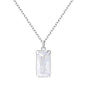 EVEYE 925 Sterling Silver Moonstone Square Pendant Necklace for Women New Beginnings Natural Healing Gemstone Necklace Jewelry, Healing Gifts Divorce Gifts for Women, New Job Gift