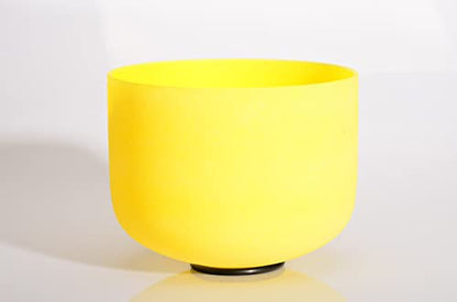 TOPFUND 528 Hz Yellow Solfeggio Crystal Singing Bowl 8 inch with Heavy Duty Carrying Case and Suede Mallet - color: 528Hz Yellow Singing Bowl, size: 8 inch