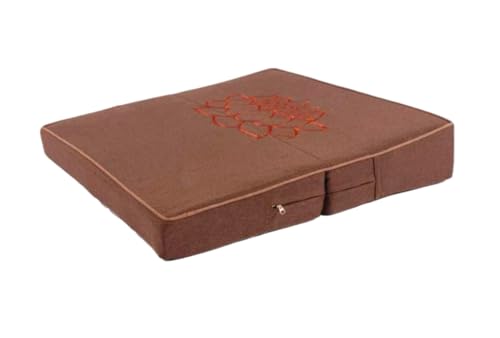 Large and Meditation Cushion,Square Handcrafted Meditation Mat,Portable Foldable Floor Cushion Outdoor Coconut Fibre Linen Yoga Cushion(Size:60x60cm(24x24inch),Color:Coffee) - color: Coffee, size: 60x60cm(24x24inch)