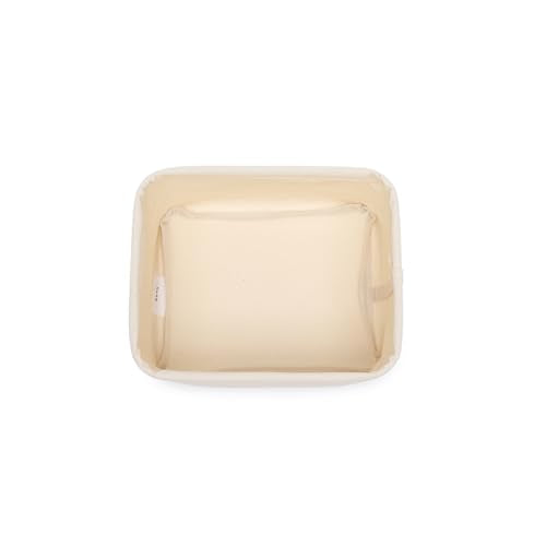Foldable Storage Bins with Lids Cotton Canvas Rectangular Storage Box Ideal for Organization Lightweight and Durable (7.48 x 5.91 x 4.72) - size: 7.48 x 5.91 x 4.72"