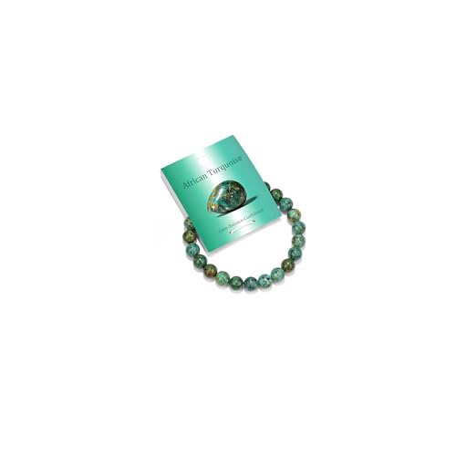 Vinswet 4mm 6mm 8mm Healing Crystal Bracelets for Women Men Natural Stone Beaded Stretch Bracelet Handmade Gemstone Reiki Spiritual Jewelry Gifts - color: African Turquoise, size: 8mm