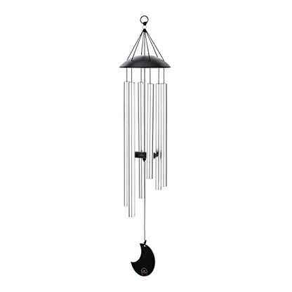 Moon Meditation Chimes for Relaxing Sound Healing, 2-YEAR WARRANTY - color: Silver, size: Medium, style: Set