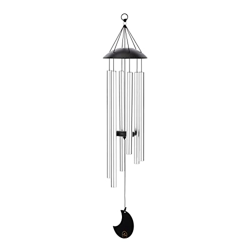 Moon Meditation Chimes for Relaxing Sound Healing, 2-YEAR WARRANTY - color: Silver, size: Medium, style: Set